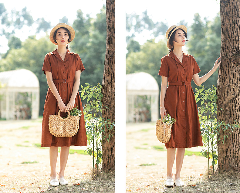 Summer Cotton Linen Spring Women Dresses QJ05076 VPPBUY shop