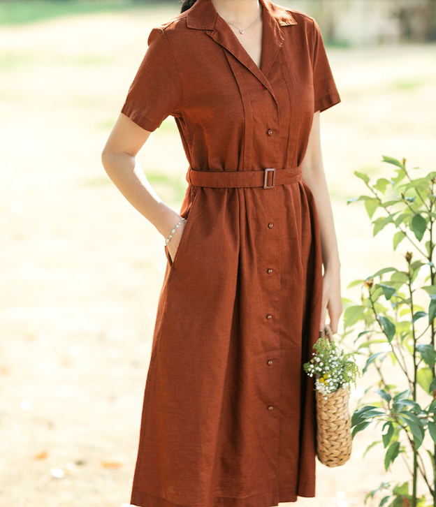 Summer Cotton Linen Spring Women Dresses QJ05076 VPPBUY shop