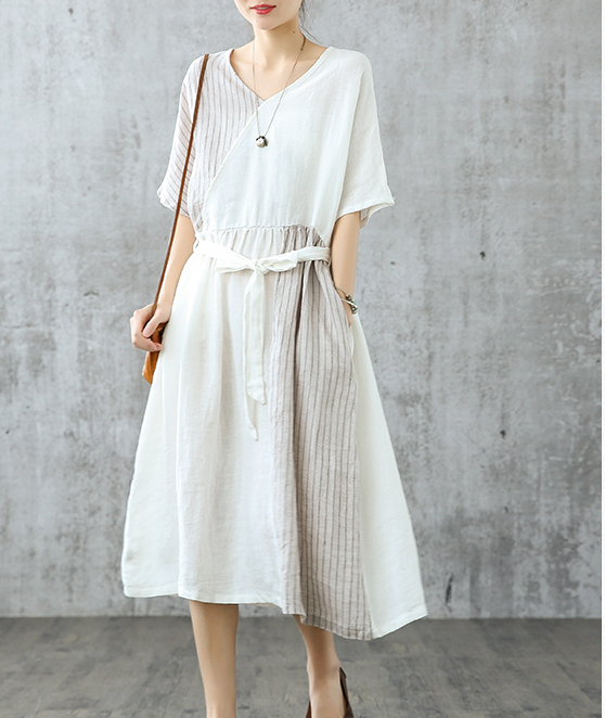 Summer Cotton Linen Spring Women Dresses QJ05085 VPPBUY shop