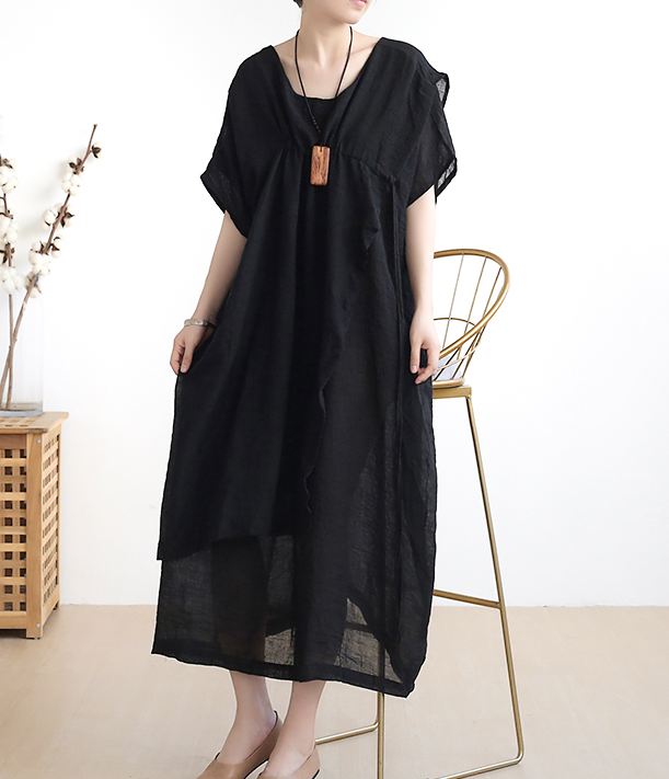 Summer Linen Spring Women  Loose Dresses AMT05131 VPPBUY shop