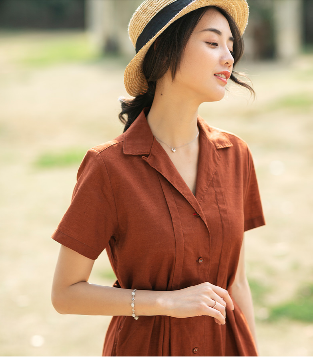 Summer Cotton Linen Spring Women Dresses QJ05076 VPPBUY shop