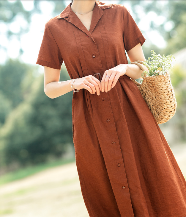 Summer Cotton Linen Spring Women Dresses QJ05076 VPPBUY shop