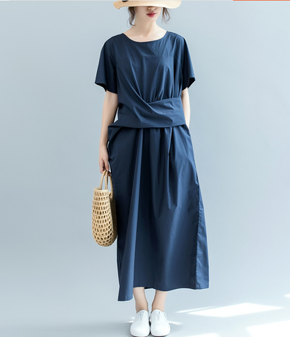 Crossknot Summer Cotton Linen Spring Women Dresses QZ200537 VPPBUY shop