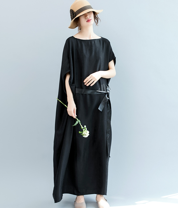 Black WaistLine Summer Cotton Linen Spring Women Dresses QZ200536 VPPBUY shop