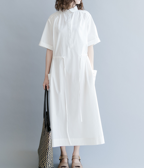 White Summer Cotton Linen Spring Women Dresses Plus SizeQZ200526 VPPBUY shop