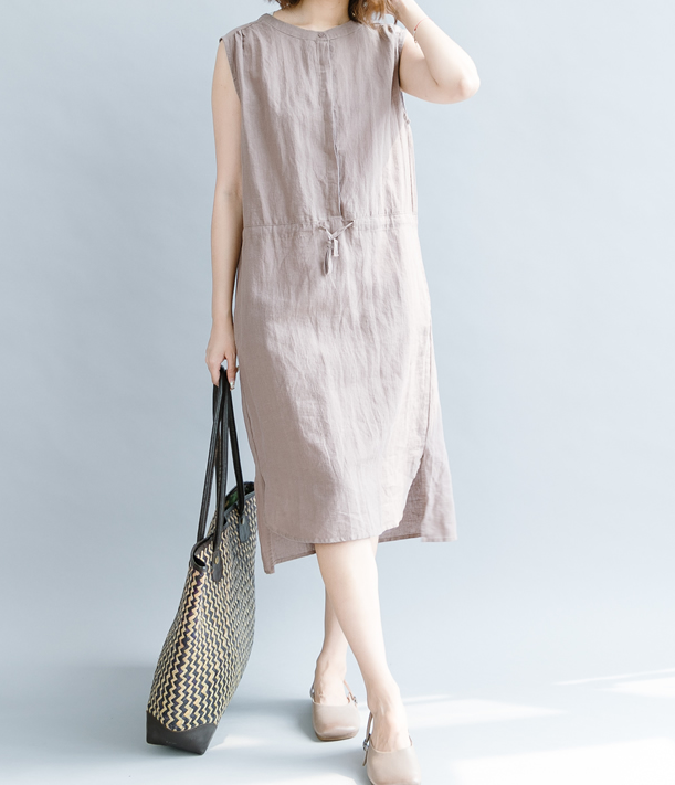 Sleeveless Summer Cotton Linen Spring Women Dresses Plus Size QZ200525 VPPBUY shop