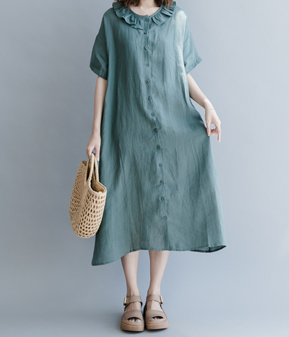 Summer Cotton Linen Spring Women Dresses QZ200528 VPPBUY shop