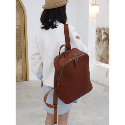 Women Leather Computer Backpack Large shoulder Bag Travel Zipper Backpack VPPBUY shop