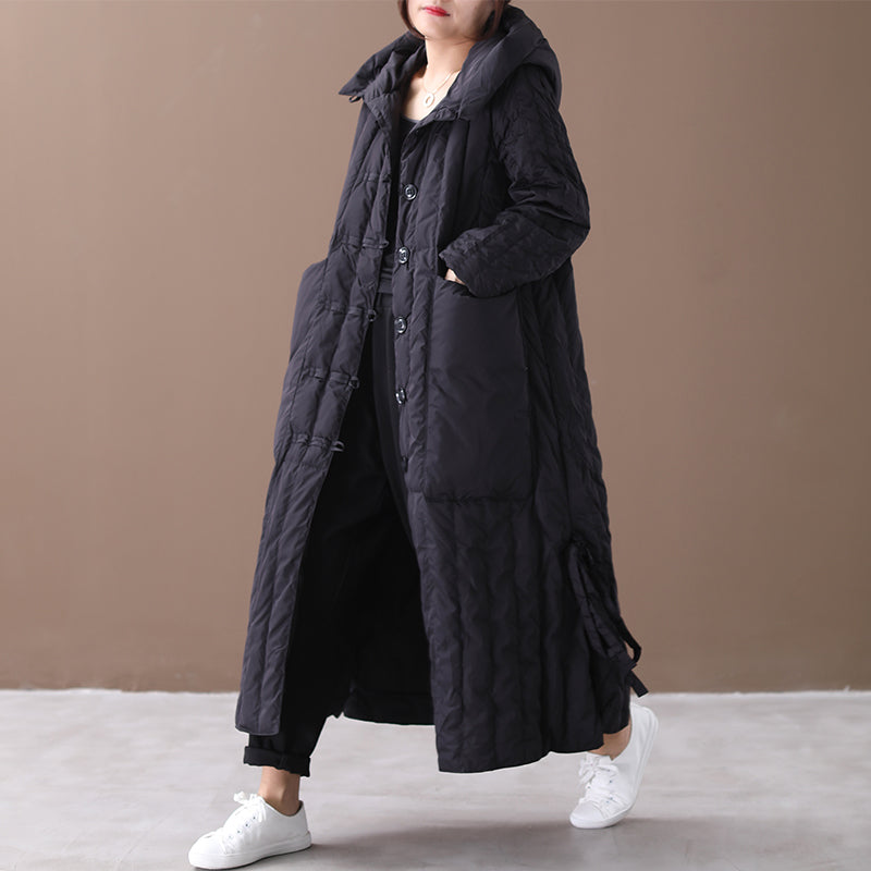 Hooded Duck Down Coat Jacket ,Single-breasted Long Winter Down Jacket 5566 VPPBUY shop