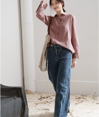 Women Casual Blouse Linen Shirts Loose Blouse Plus Size Women Tops GJ20042912 VPPBUY shop