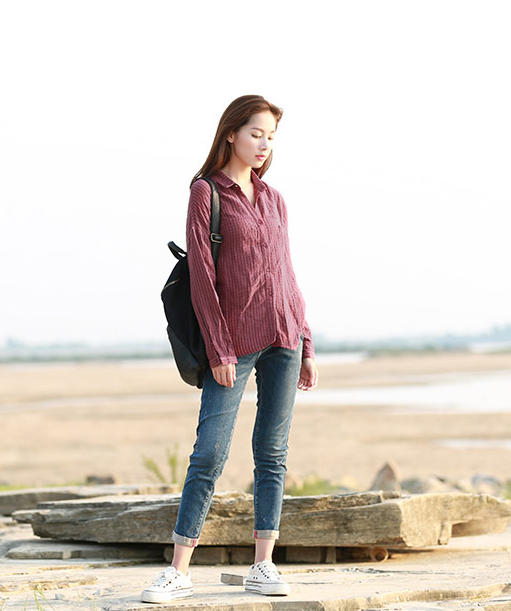 Women Casual Blouse Linen Shirts Loose Blouse Plus Size Women Tops GJ2004299 VPPBUY shop