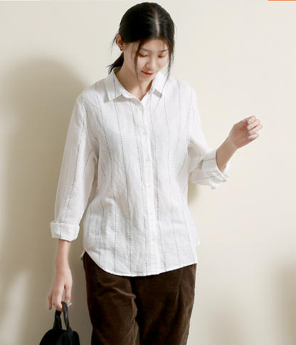 Women Casual Blouse Linen Shirts Loose Blouse Plus Size Women Tops GJ2004298 VPPBUY shop