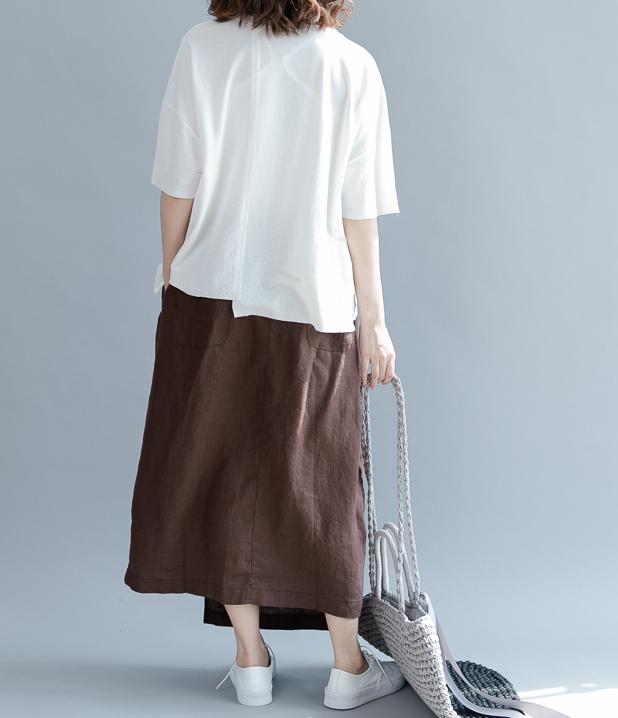 Overlay style Linen Women's Skirts QZ200531 VPPBUY shop