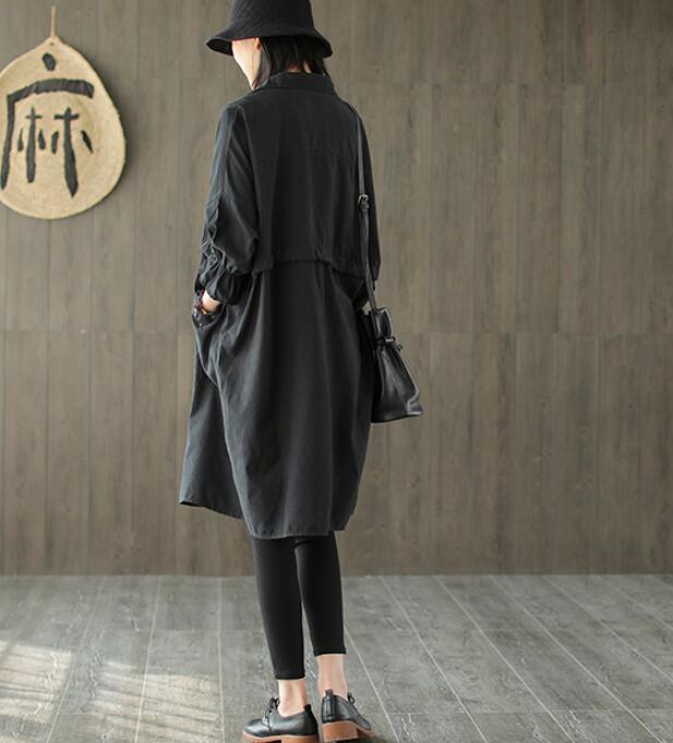 Silk Cotton Women Coat Long Sleeve Women Linen TrenchCoat S90921 VPPBUY shop