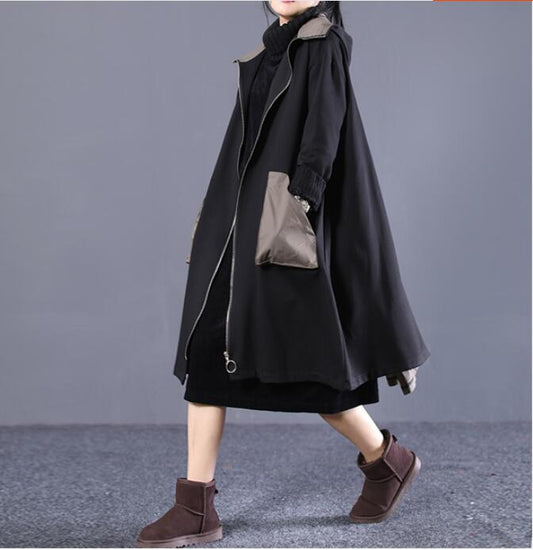 A-line Long Women Casual Hooded Parka Plus Size Coat Jacket VPPBUY shop