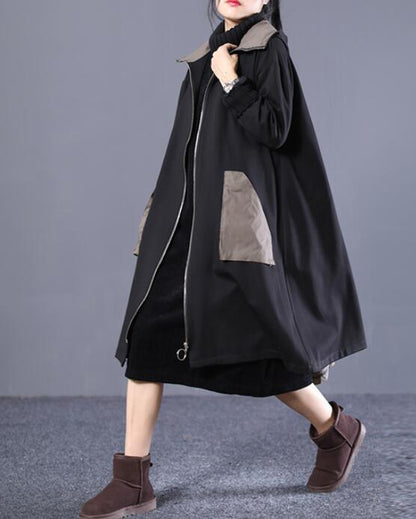 A-line Long Women Casual Hooded Parka Plus Size Coat Jacket VPPBUY shop