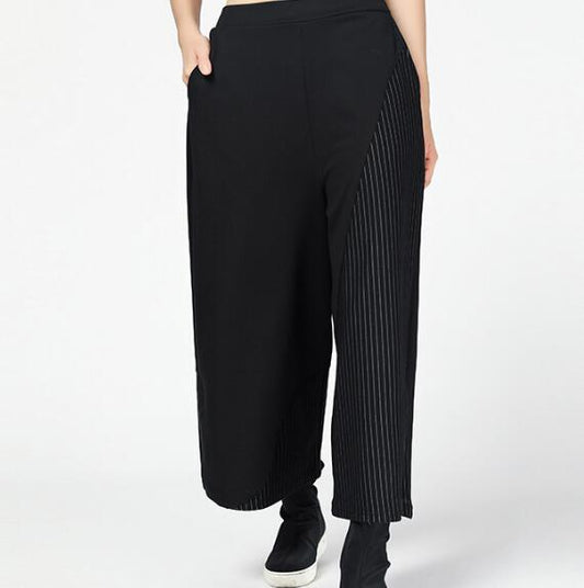 Stripe Black Summer Wide Legs Women Casual Harem Pants HD971318 VPPBUY shop