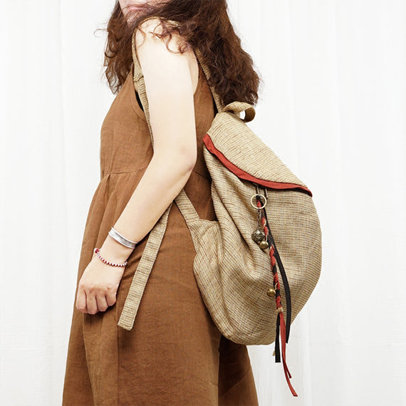 Cotton Linen Women Backpack Vintage Simple Style Bag VPPBUY shop