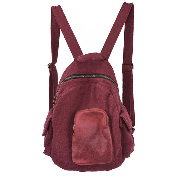 Red Leather Canvas Simple Style Women Backpack Shoulder Bag VPPBUY shop