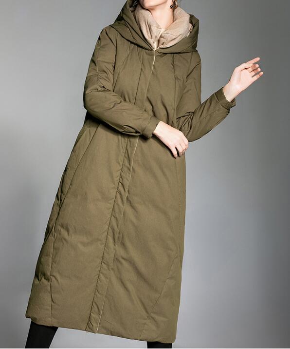 Long Women Down Coat Hooded Winter Loose 90% Duck Down Jackets VPPBUY shop