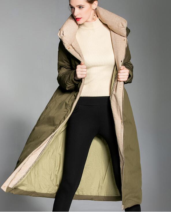 Long Women Down Coat Hooded Winter Loose 90% Duck Down Jackets VPPBUY shop