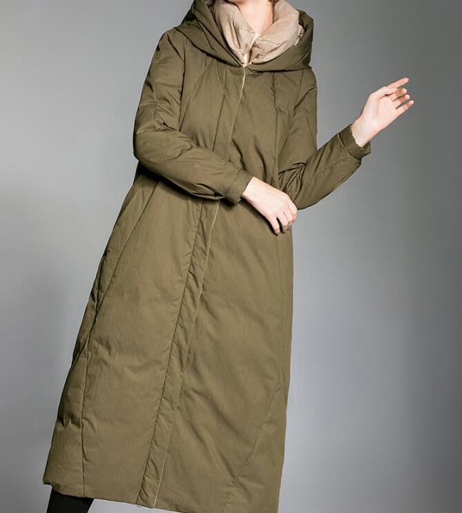 Long Women Down Coat Hooded Winter Loose 90% Duck Down Jackets VPPBUY shop