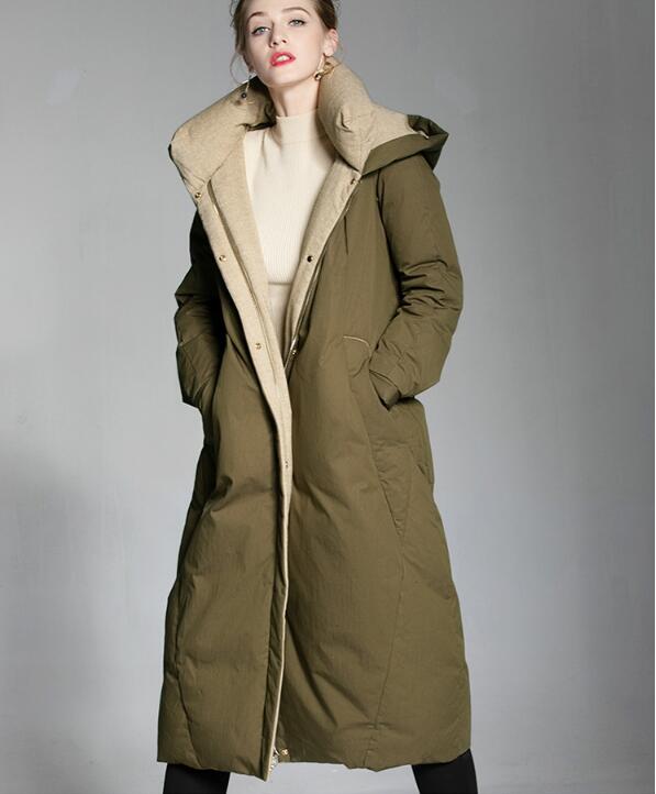 Long Women Down Coat Hooded Winter Loose 90% Duck Down Jackets VPPBUY shop