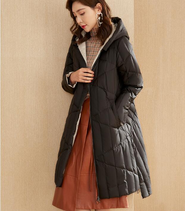 Short Front Long Winter Duck Down Jacket Hooded Down Jacket Women Coat VPPBUY shop