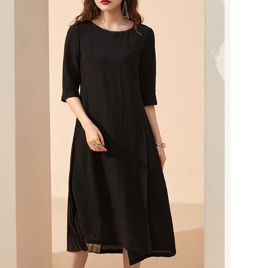 Black  Spring Summer Loose Women Dresses Long Sleeve Dresses VPPBUY shop