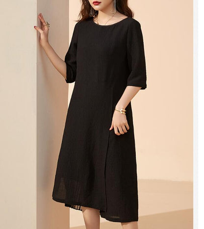 Black  Spring Summer Loose Women Dresses Long Sleeve Dresses VPPBUY shop