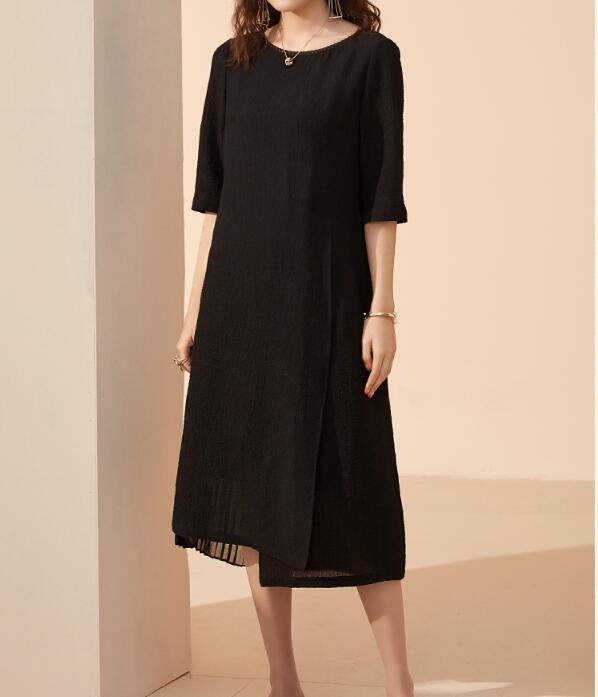 Black  Spring Summer Loose Women Dresses Long Sleeve Dresses VPPBUY shop