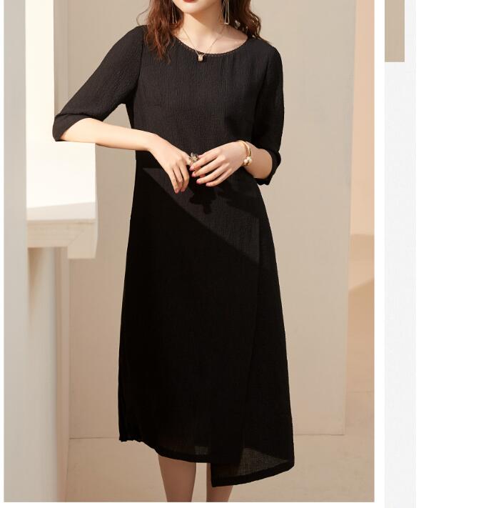 Black  Spring Summer Loose Women Dresses Long Sleeve Dresses VPPBUY shop