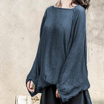 Women Summer Silk Cotton Tops Puff  Sleeves Blouse Loose Style H9508 VPPBUY shop