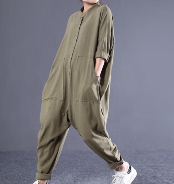 Loose Linen Women Casual Jumpsuits With Pockets PZ97251 VPPBUY shop