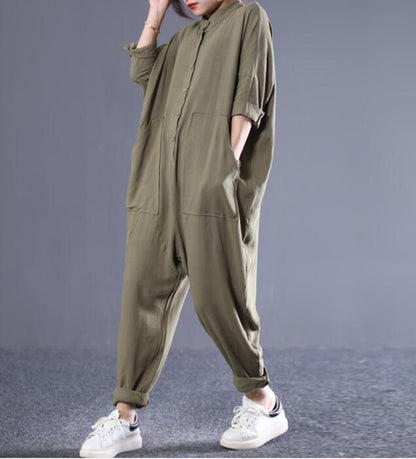 Loose Linen Women Casual Jumpsuits With Pockets PZ97251 VPPBUY shop