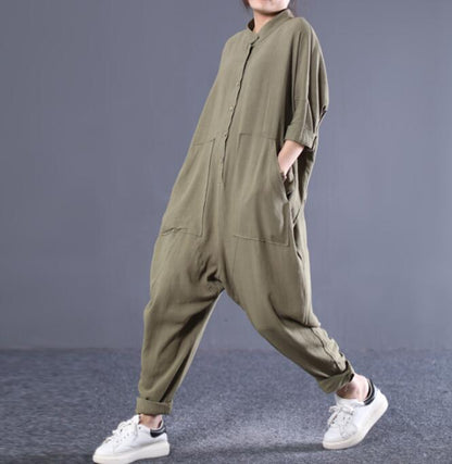 Loose Linen Women Casual Jumpsuits With Pockets PZ97251 VPPBUY shop