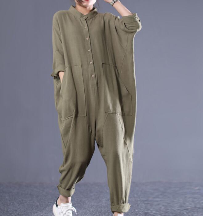 Loose Linen Women Casual Jumpsuits With Pockets PZ97251 VPPBUY shop