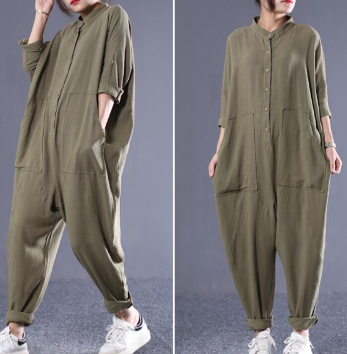 Loose Linen Women Casual Jumpsuits With Pockets PZ97251 VPPBUY shop