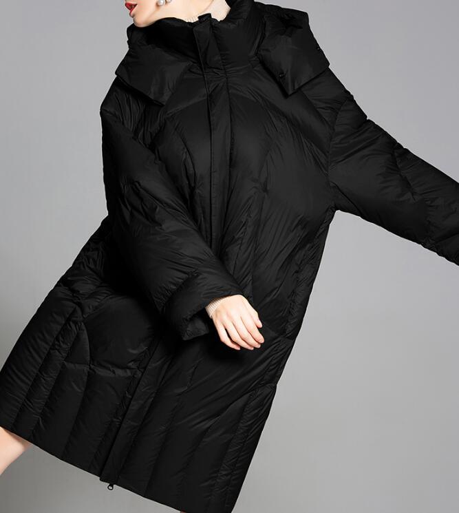 Loose Long Women Down Coat Winter Loose 90% Hooded Duck Down Jackets VPPBUY shop