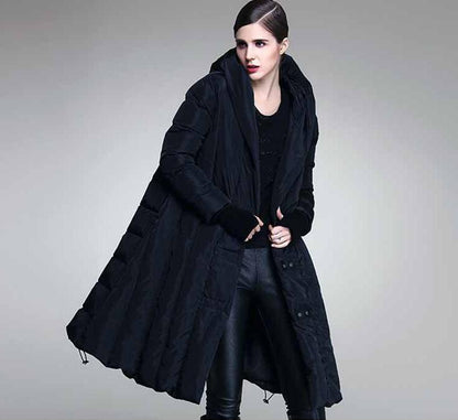 Loose Long Women Down Coat, Winter Loose Puffer Coat,90% Hooded Duck Down Jackets 5655 VPPBUY shop