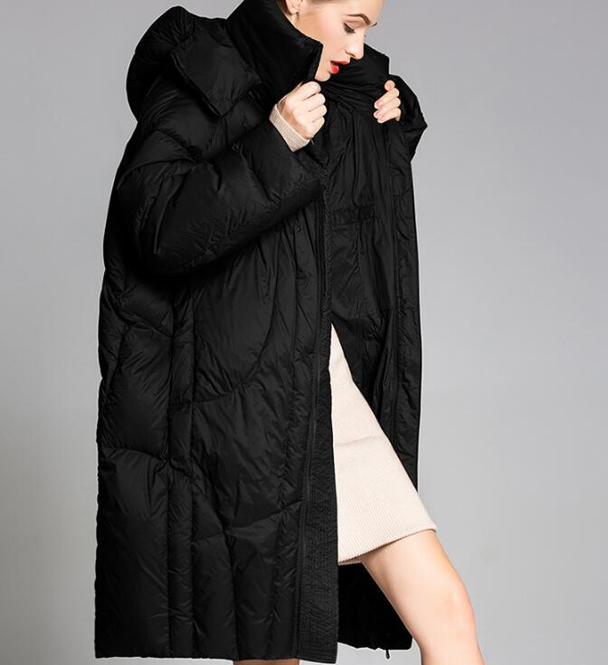 Loose Long Women Down Coat Winter Loose 90% Hooded Duck Down Jackets VPPBUY shop