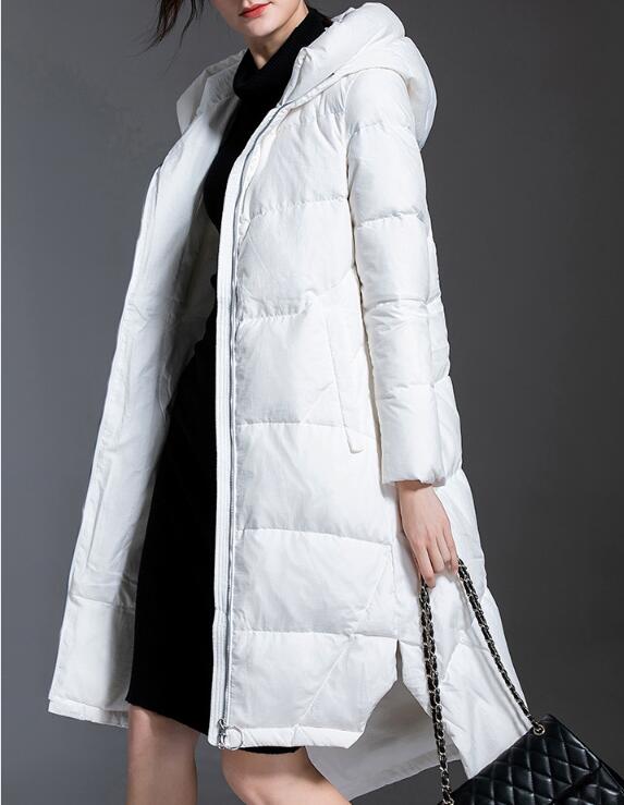 Women Down Coat Winter Loose 90% Hooded Duck Down Jackets Long Warm Down Coat Any Size VPPBUY shop