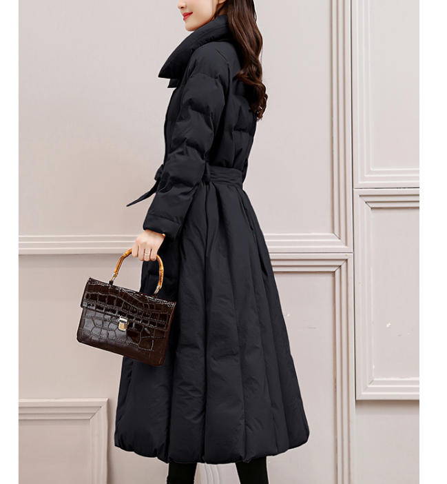 Long Winter Puffer Coat Thick Winter Waist Belt Women Down Coats 30214 VPPBUY shop