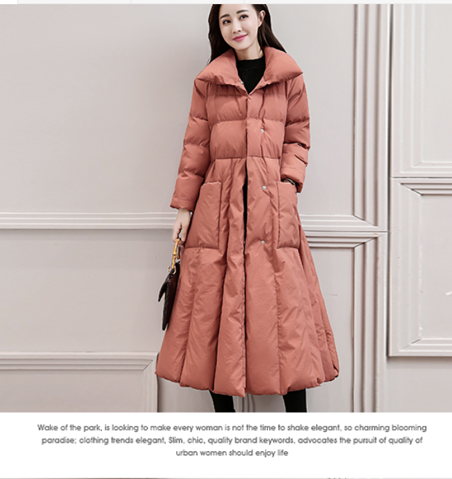 Long Winter Puffer Coat Thick Winter Waist Belt Women Down Coats 30214 VPPBUY shop