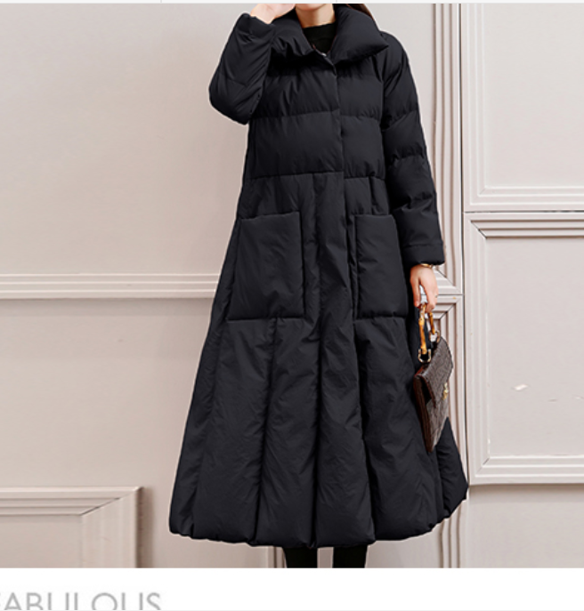 Long Winter Puffer Coat Thick Winter Waist Belt Women Down Coats 30214 VPPBUY shop