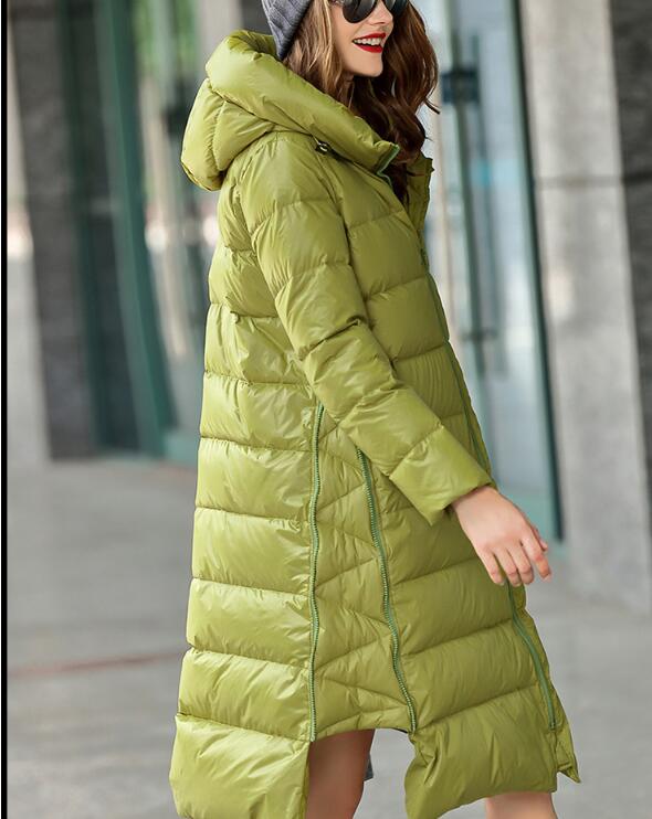 A-line Long Loose Women Down Coat Slit Winter Loose 90% Duck Down Jackets VPPBUY shop