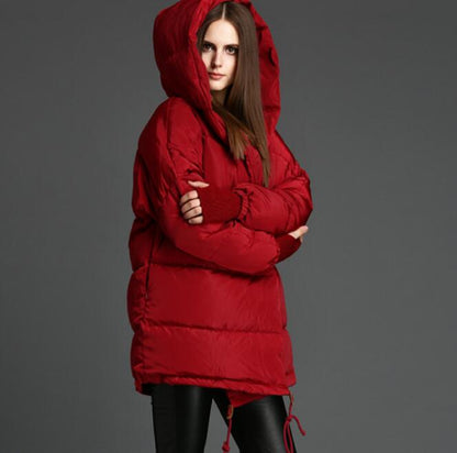 Hooded Women Winter Puffer Coat 90% Duck Down Jackets Warm Down Coat Any Size VPPBUY shop