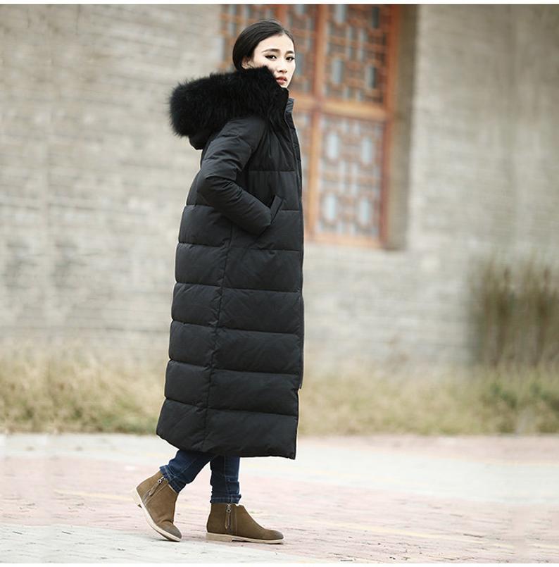 Casual Long Puffer Coat Women Down Coat Jacket Winter Down Jacket With Fur Trim 30211 VPPBUY shop