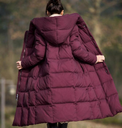 Thick Long Winter Duck Down Jacket, Hooded Down Jacket Women Puffer Coat VPPBUY shop