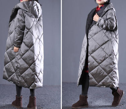 Loose Style Winter Duck Down Jacket, Hooded Down Jacket Women Plus Size VPPBUY shop